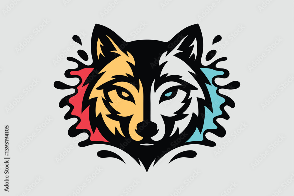 Fototapeta premium Wolf Illustration vector design, Wolf logo and icon Design, Wolf logo and icon Design.