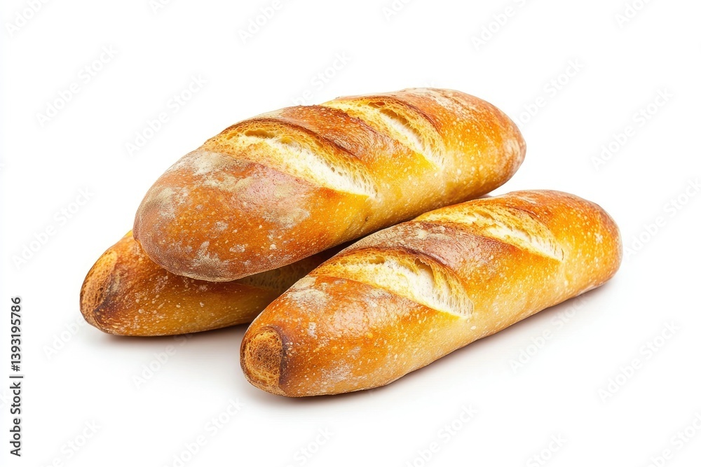 Fresh Baguette Bread Loaves Stacked on White Background Baked Goods Fresh Baguette Bread Loaves Stacked on White Background Baked Goods