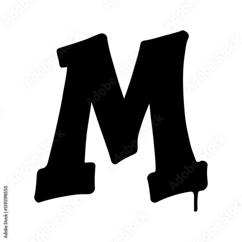 Wallpaper Mural Bold black graffiti-style letter M with dripping paint and urban street aesthetic – letter M isolated Torontodigital.ca