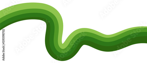 abstract green layered wavy on white background