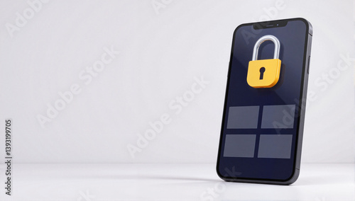 Modern phone screen with padlock icon, symbolizing security

