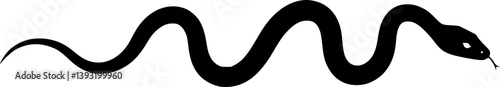 snake icon, snake vector silhouette, Curved snake animal design
