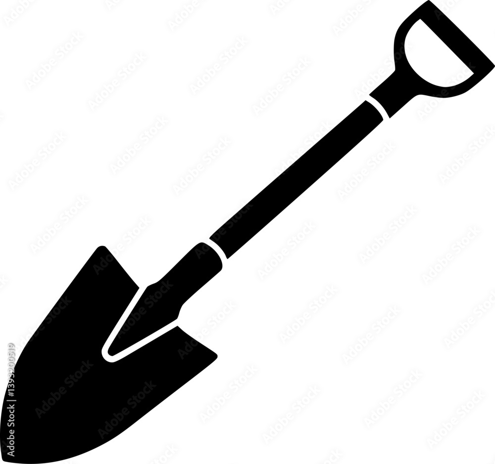 Shovel icon vector, Garden shovel silhouette vector on white background.
Shovel icon vector, Garden shovel silhouette vector on white background.