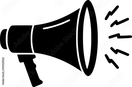 megaphone silhouette, minimal car horn icon vector illustration
