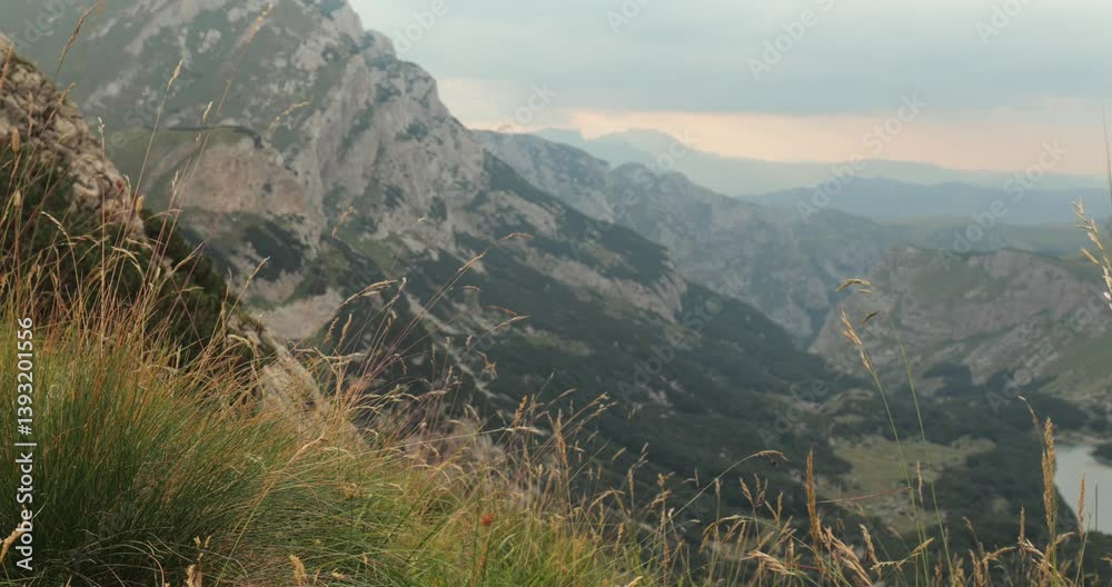 High mountain landscape view in the Dinaric Alps in Montenegro, Durmitor