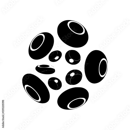 Obraz na płótnie Abstract Black & White Orb Composition, Minimalist Design w salonie