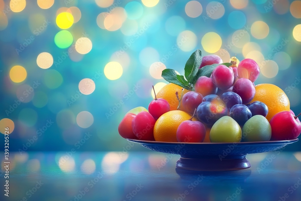 Great plate of colorful fruits and vegetables