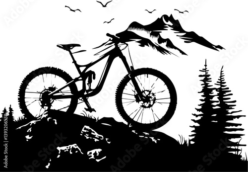 Mountain Bike, bike, bicycle, sport, silhouette, vector, cyclist, cycling, cycle, race, biker, ride, extreme, motorcycle, biking, wheel, illustration, motocross, black, mountain, boy, jump, child, spo