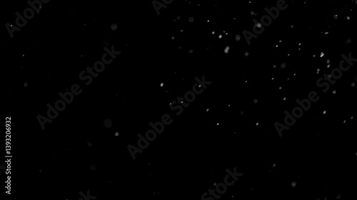 Dust Particles Floating On Black Background	
