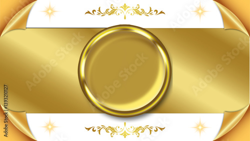 golden frame with ribbon