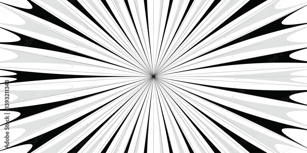 Obraz premium Geometric abstract white cartoon, poster wallpaper. diagonal fabric radial summer Funky ray elements, circle motifs, reminiscent of circus themes. 