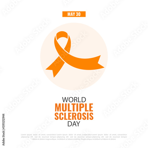 Vector Illustration of World Multiple Sclerosis Day. Multiple Sclerosis Awareness Ribbon.
