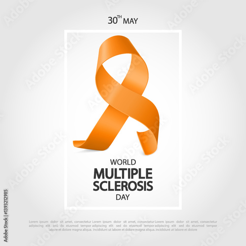 Vector Illustration of World Multiple Sclerosis Day. Multiple Sclerosis Awareness Ribbon.
