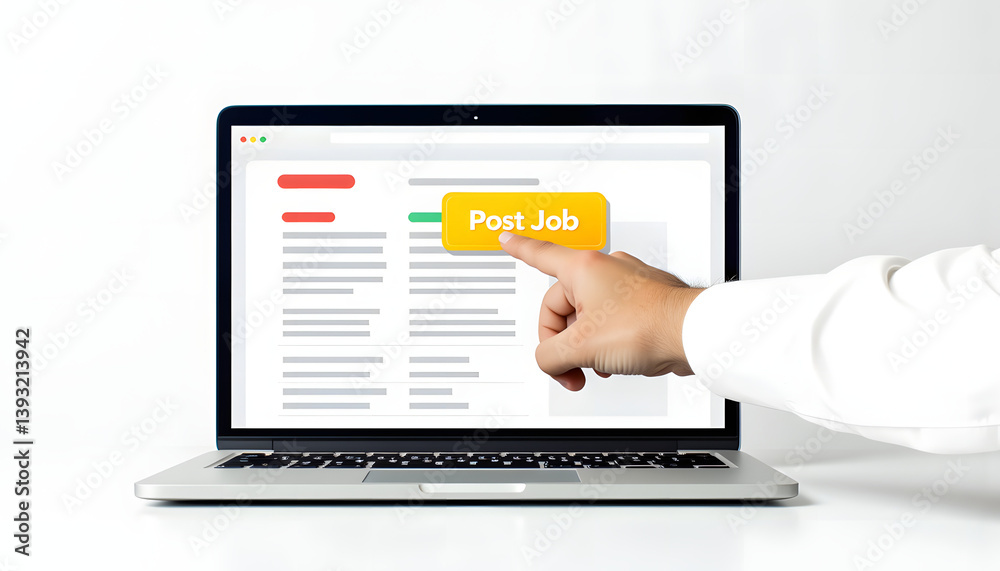 Clicking “Post Job” button on recruitment website interface