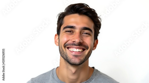 Smiling Young Middle Eastern Man on White Background