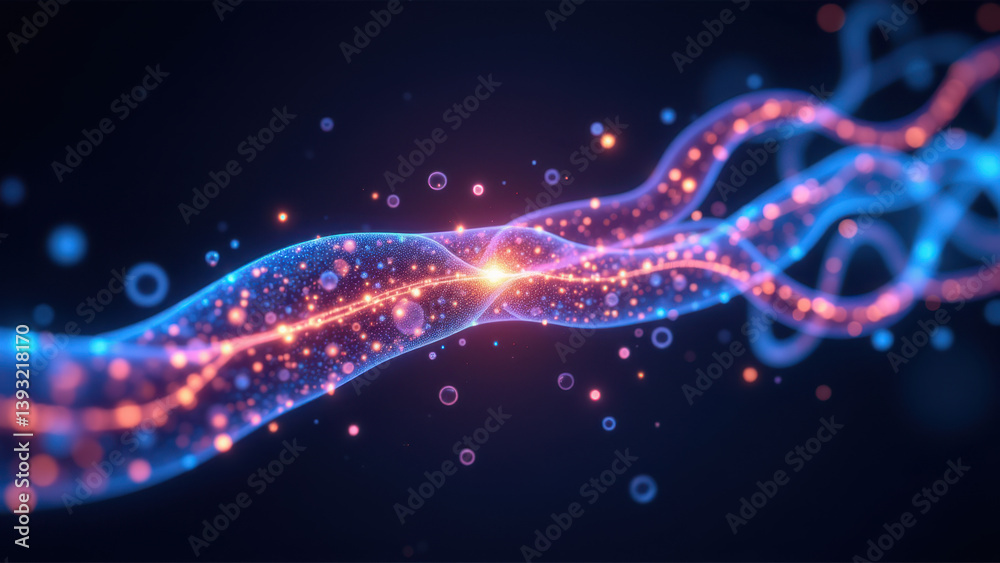 Obraz premium Vagus Nerve Stimulation with vivid colors and flowing forms, ideal for medical or wellness content.