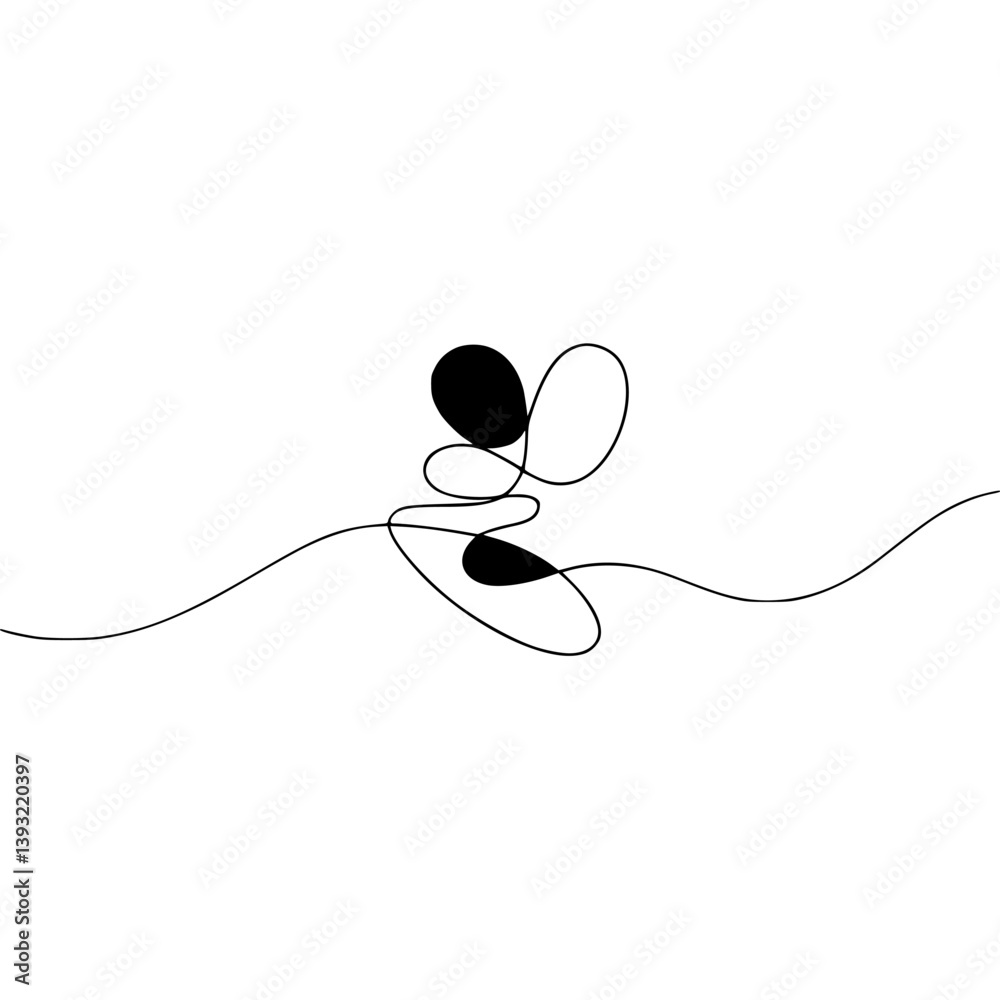 Obraz premium Minimalist Black Abstract Line Art: Dynamic Design for Logo & Branding
