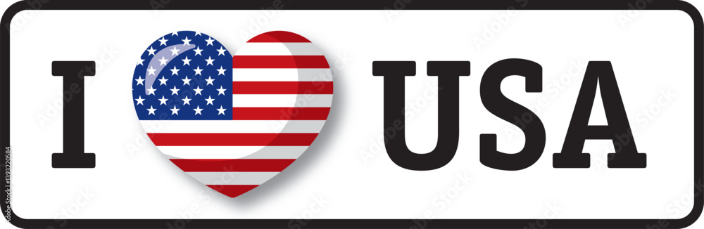 Heart shaped american flag representing love for USA