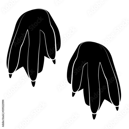 penguin footprint, Penguin bird footprint.