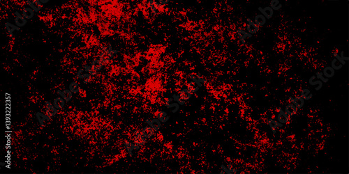Distressed red grunge texture on a black background. Decorative pattern background for abstract concept. Grungy red canvas background or texture. limestone textured background. Trendy living coral