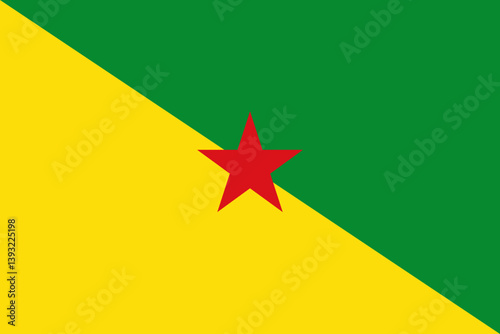 Vector flag of French Guiana, an Overseas Department of France in South America. Accurate dimensions and official colors. This file is suitable for digital editing and printing of any size.