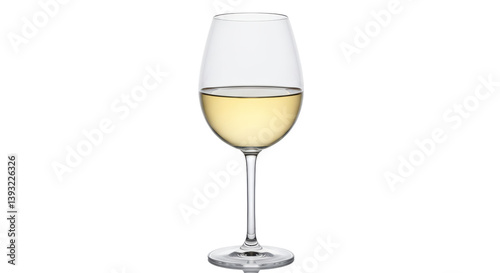 Isolated Glass of White Wine