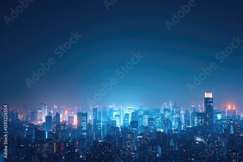 Wallpaper Mural bustling night skyline of megacity framed by glowing skyscrapers and endless city lights evoking energy and opportunity Torontodigital.ca