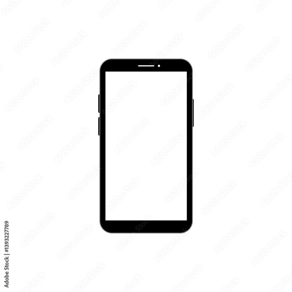 Smartphone mockup with blank screen. Mobile phone mockup front view. Smartphone mockup with blank screen. Mobile phone mockup front view.