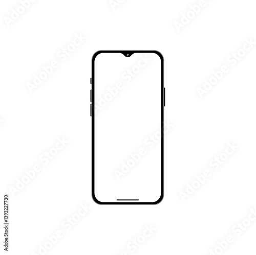 Smartphone mockup with blank screen. Mobile phone mockup front view.