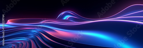 Abstract Neon Waves: Digital rendering of undulating neon waves in vibrant hues. Capturing the dynamic energy and fluid forms.