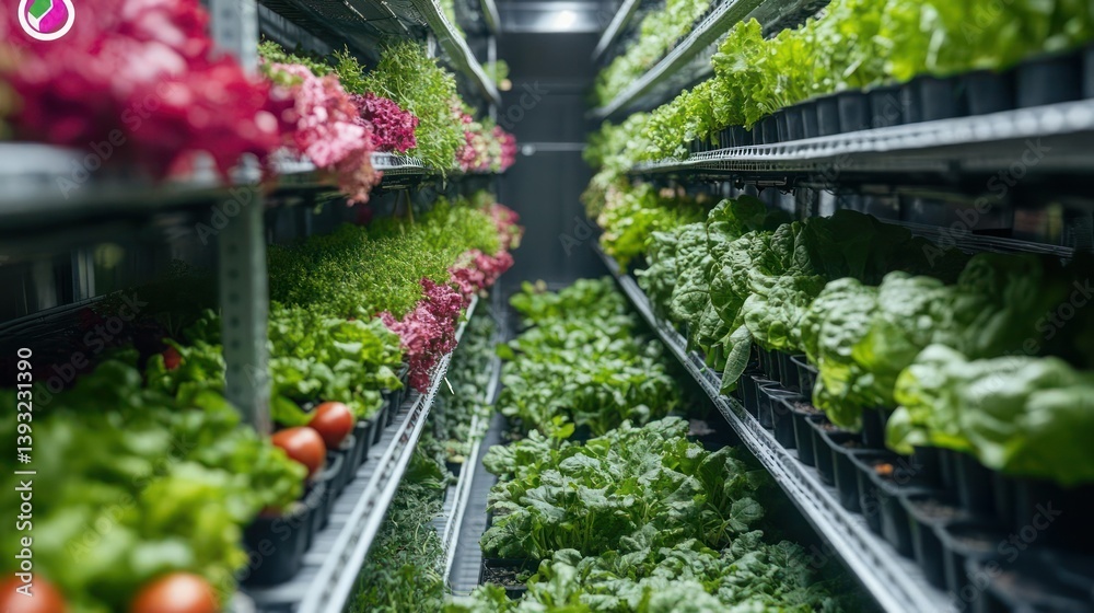 Vertical hydroponic farm. Fresh produce in controlled environment Vertical hydroponic farm. Fresh produce in controlled environment