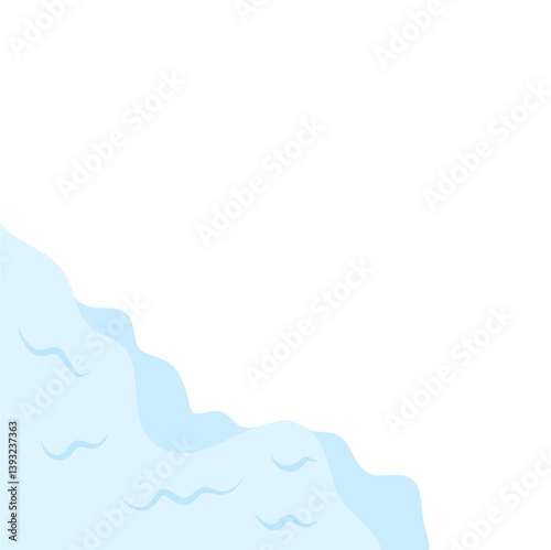 Snow avalanche slides down. Vector illustration.