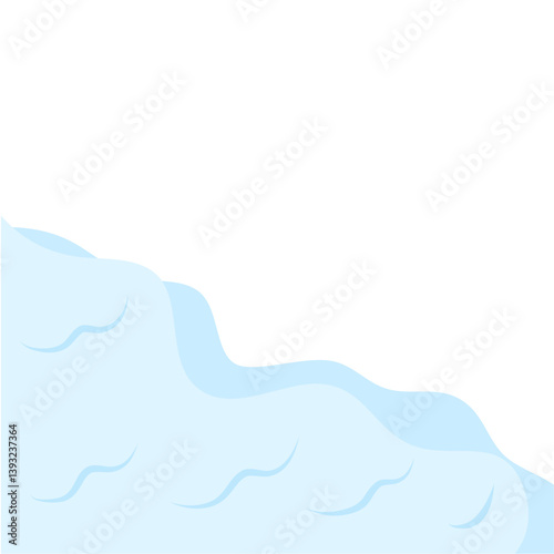 Snow avalanche slides down. Vector illustration.