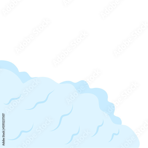 Snow avalanche slides down. Vector illustration.