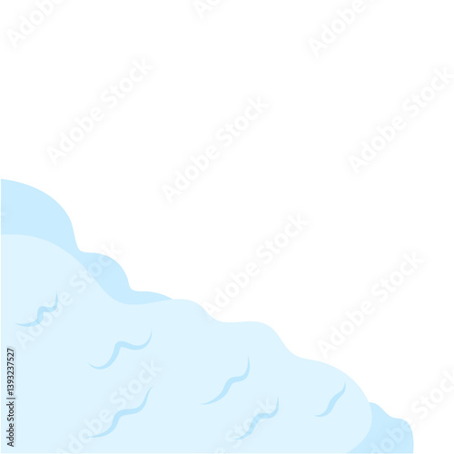 Snow avalanche slides down. Vector illustration.