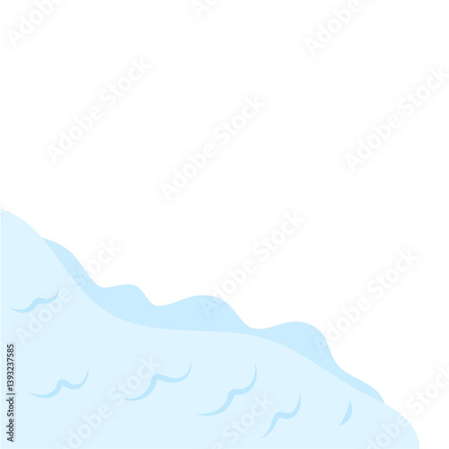 Snow avalanche slides down. Vector illustration.
