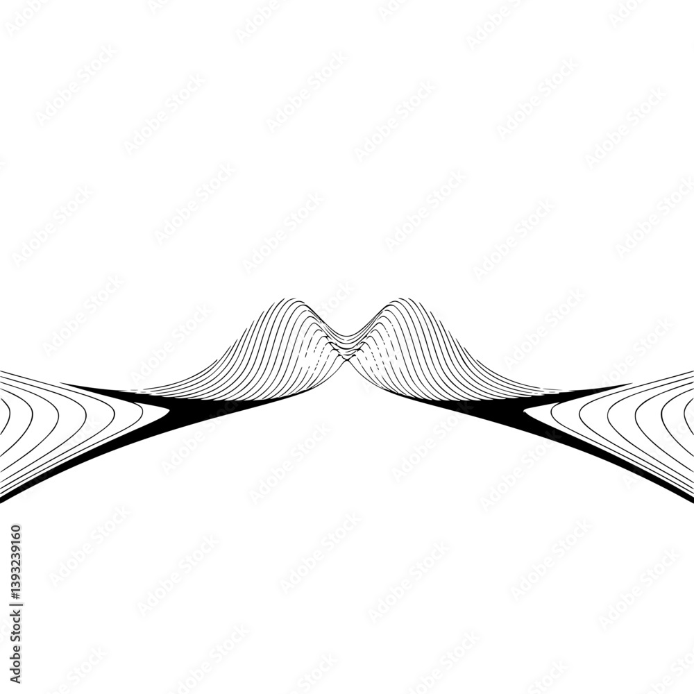 Fototapeta premium Abstract Waveform Graphic - Minimalist Lines on White, Modern Design