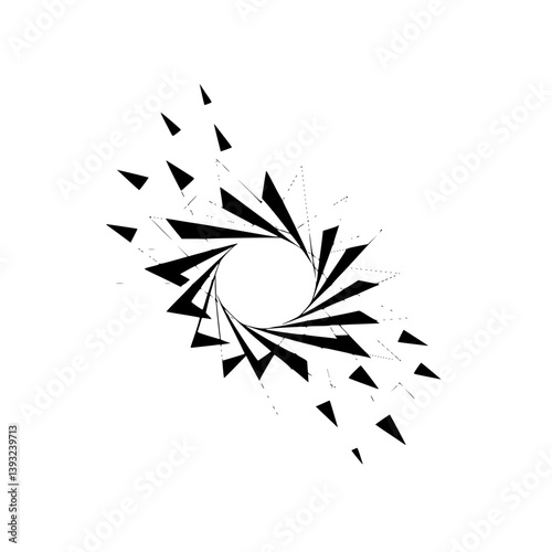 Abstract Geometric Starburst on Grayscale Background