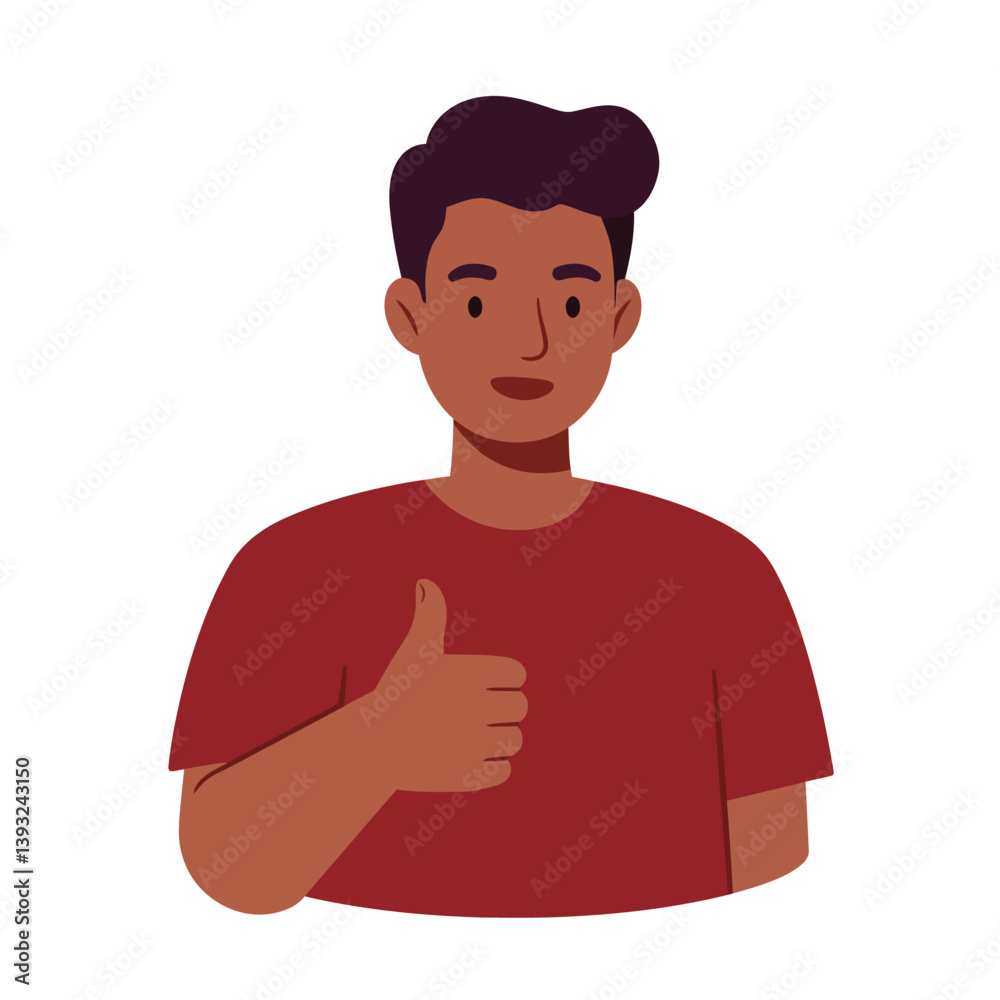 Person giving thumbs up in minimal flat design vector art Person giving thumbs up in minimal flat design vector art