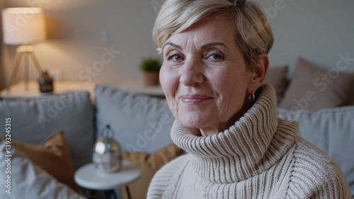 The Elderly Woman Smiling