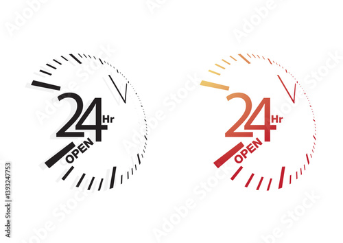 Open 24 X 7 round the clock - Stock Icon