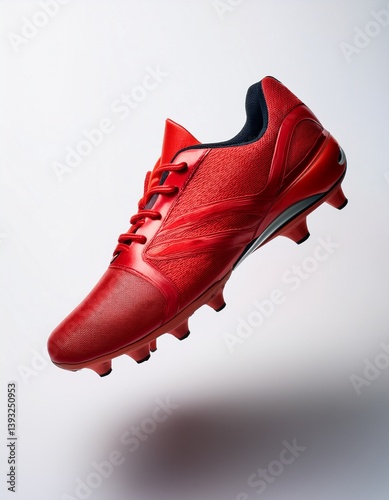 Red soccer/football shoe or shoes, floating
