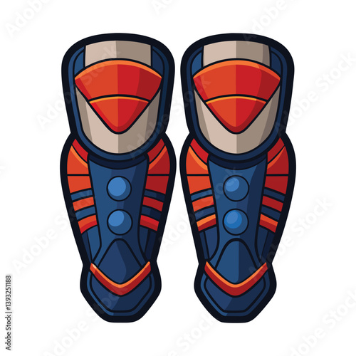 Minimalist Soccer Shin Guard Vector Illustration on white background