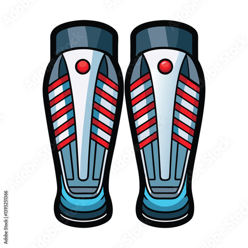 Minimalist Soccer Shin Guard Vector Illustration on white background