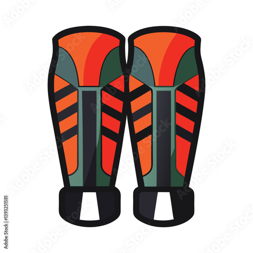 Minimalist Soccer Shin Guard Vector Illustration on white background