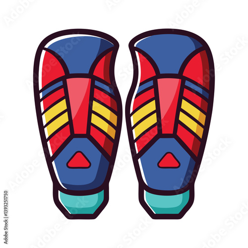 Minimalist Soccer Shin Guard Vector Illustration on white background