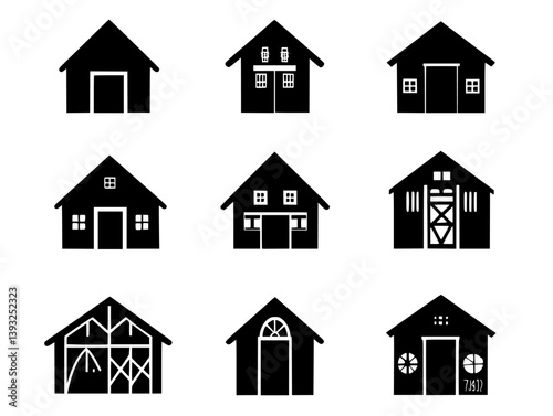 Collection of Barns vector icons, Barns vector images