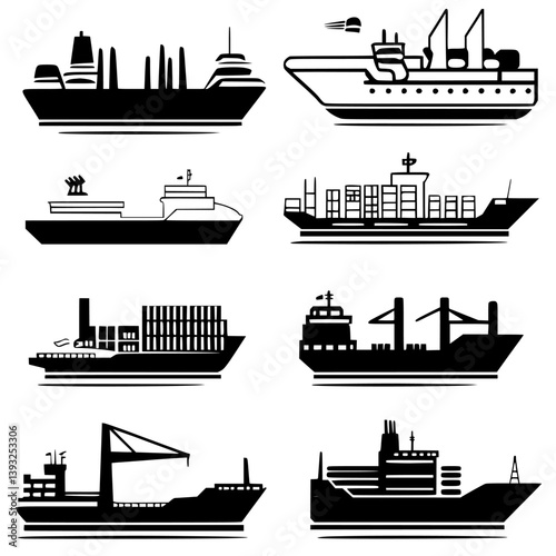 Collection of Ports line vector designs, Ports vector graphics