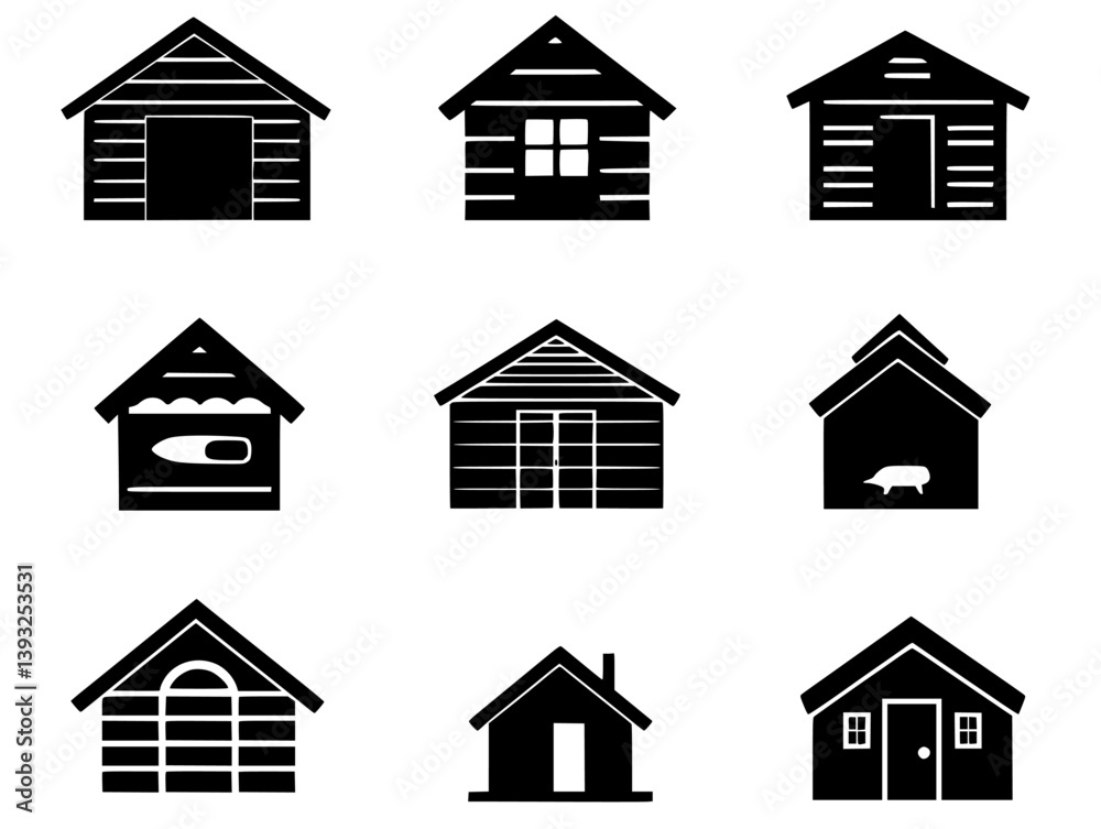 Collection of Sheds vector icons, Sheds vector images Collection of Sheds vector icons, Sheds vector images