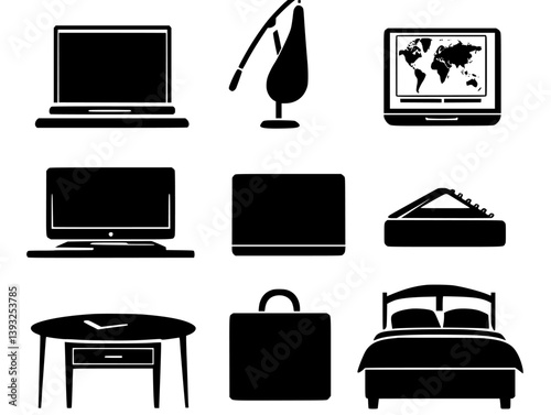 Collection of Student accommodations vector icons, Student accommodations vector images